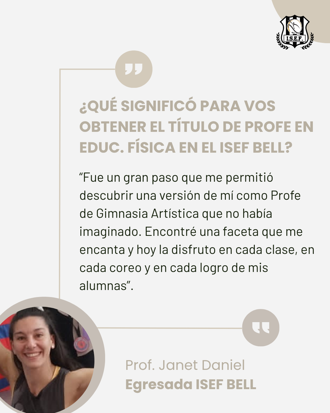 Testimonio de una persona egresada del ISEF Bell 4